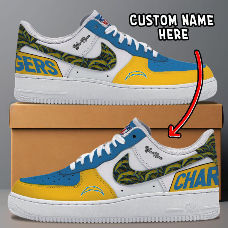 [SPECIAL OFFER] NEW CUSTOMIZED NFL09 LAC LOS ANGELES CHARGERS AF1 SNEAKERS