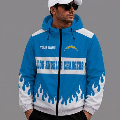 [SPECIAL OFFER] NEW CUSTOMIZED NFL09 LAC LOS ANGELES CHARGERS WINDBREAKER JACKET