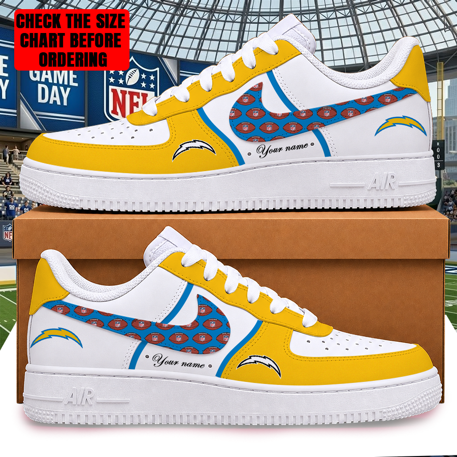 [SPECIAL OFFER] NEW CUSTOMIZED NFL09 LAC LOS ANGELES CHARGERS AF1 SHOES
