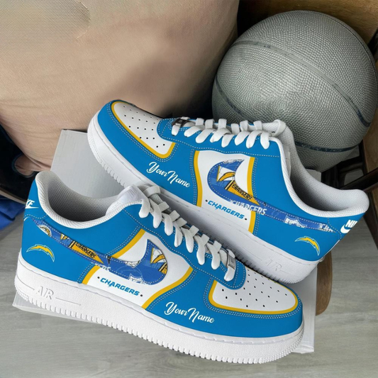 [SPECIAL OFFER] NEW CUSTOMIZED NFL09 LAC LOS ANGELES CHARGERS AF1 SNEAKERS