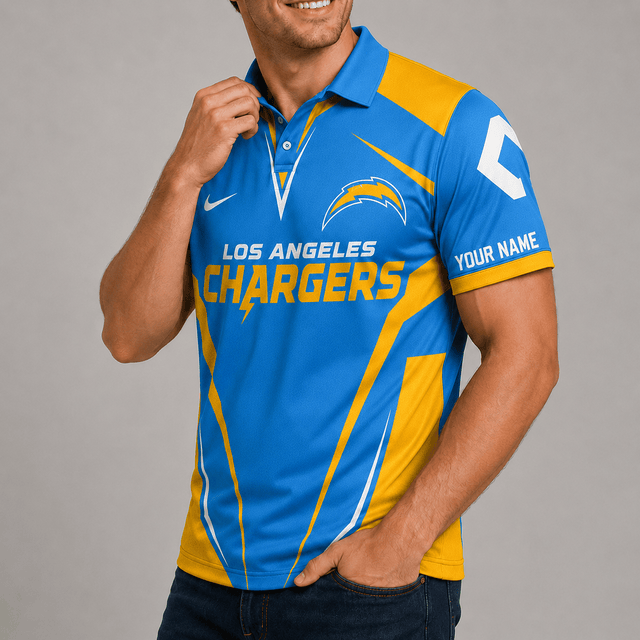 [SPECIAL OFFER] NEW CUSTOMIZED NFL09 LAC LOS ANGELES CHARGERS POLO SHIRT