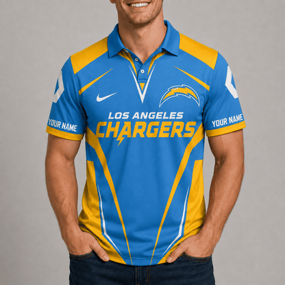[SPECIAL OFFER] NEW CUSTOMIZED NFL09 LAC LOS ANGELES CHARGERS POLO SHIRT