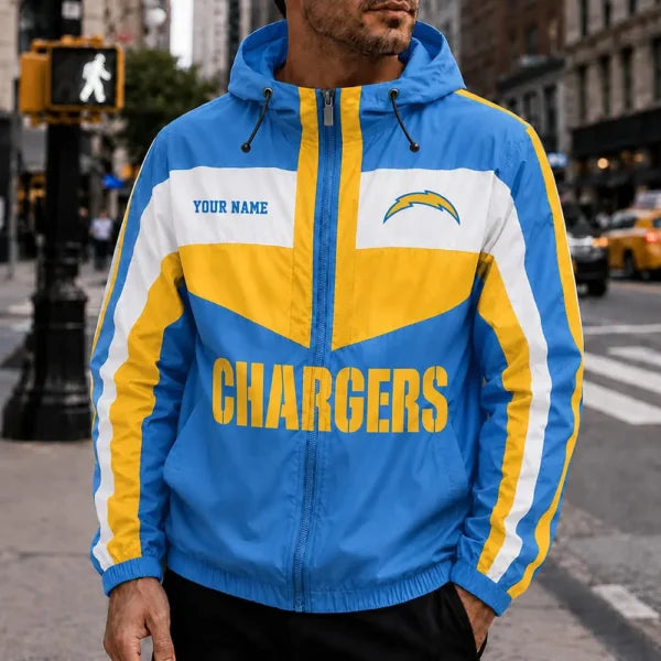 [SPECIAL OFFER] NEW CUSTOMIZED NFL09 LAC LOS ANGELES CHARGERS WINDBREAKER JACKET