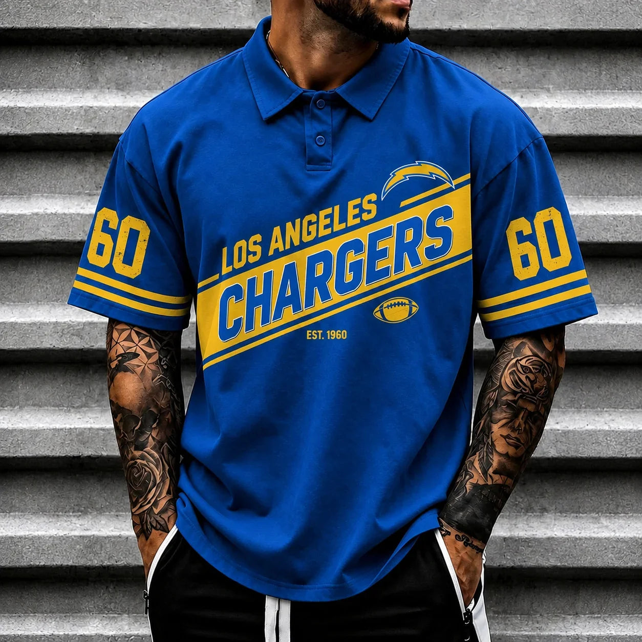 [SPECIAL OFFER] NEW CUSTOMIZED NFL09 LAC LOS ANGELES CHARGERS POLO SHIRT