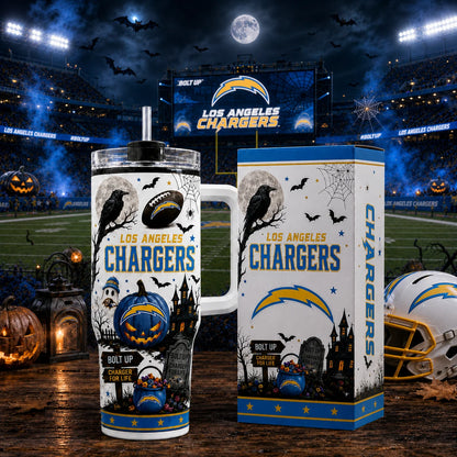 [SPECIAL OFFER] NEW CUSTOMIZED NFL09 LAC LOS ANGELES CHARGERS HALLOWEEN  40OZ TUMBLER