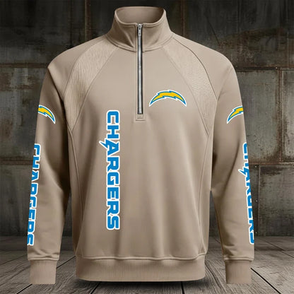 [SPECIAL OFFER] NEW CUSTOMIZED NFL09 LAC LOS ANGELES CHARGERS MEN'S MULTICOLOR QUARTER-ZIP PULLOVER