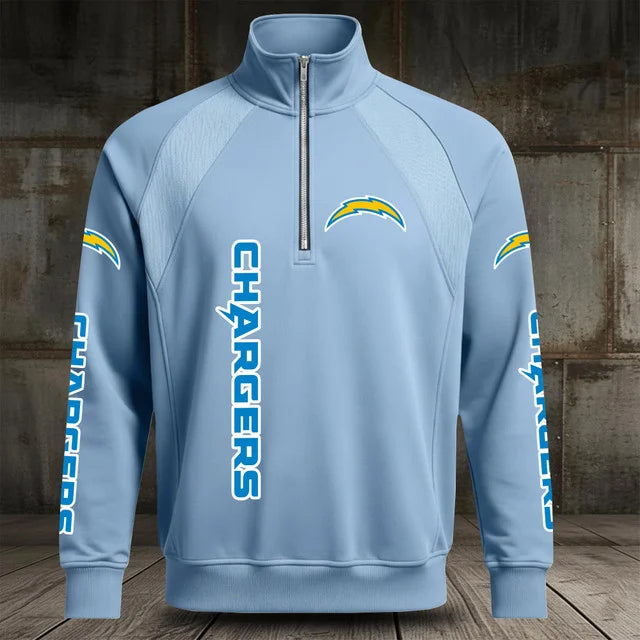 [SPECIAL OFFER] NEW CUSTOMIZED NFL09 LAC LOS ANGELES CHARGERS MEN'S MULTICOLOR QUARTER-ZIP PULLOVER