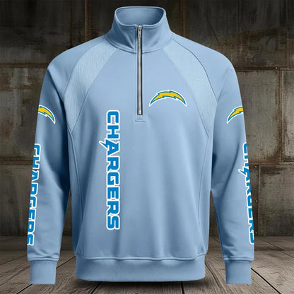 [SPECIAL OFFER] NEW CUSTOMIZED NFL09 LAC LOS ANGELES CHARGERS MEN'S MULTICOLOR QUARTER-ZIP PULLOVER