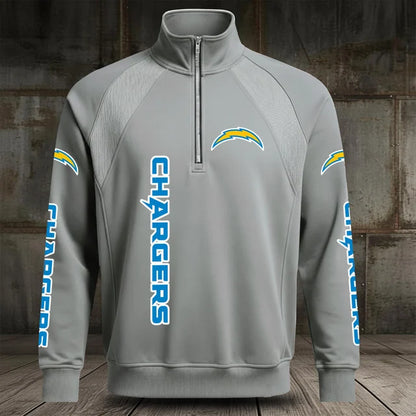 [SPECIAL OFFER] NEW CUSTOMIZED NFL09 LAC LOS ANGELES CHARGERS MEN'S MULTICOLOR QUARTER-ZIP PULLOVER