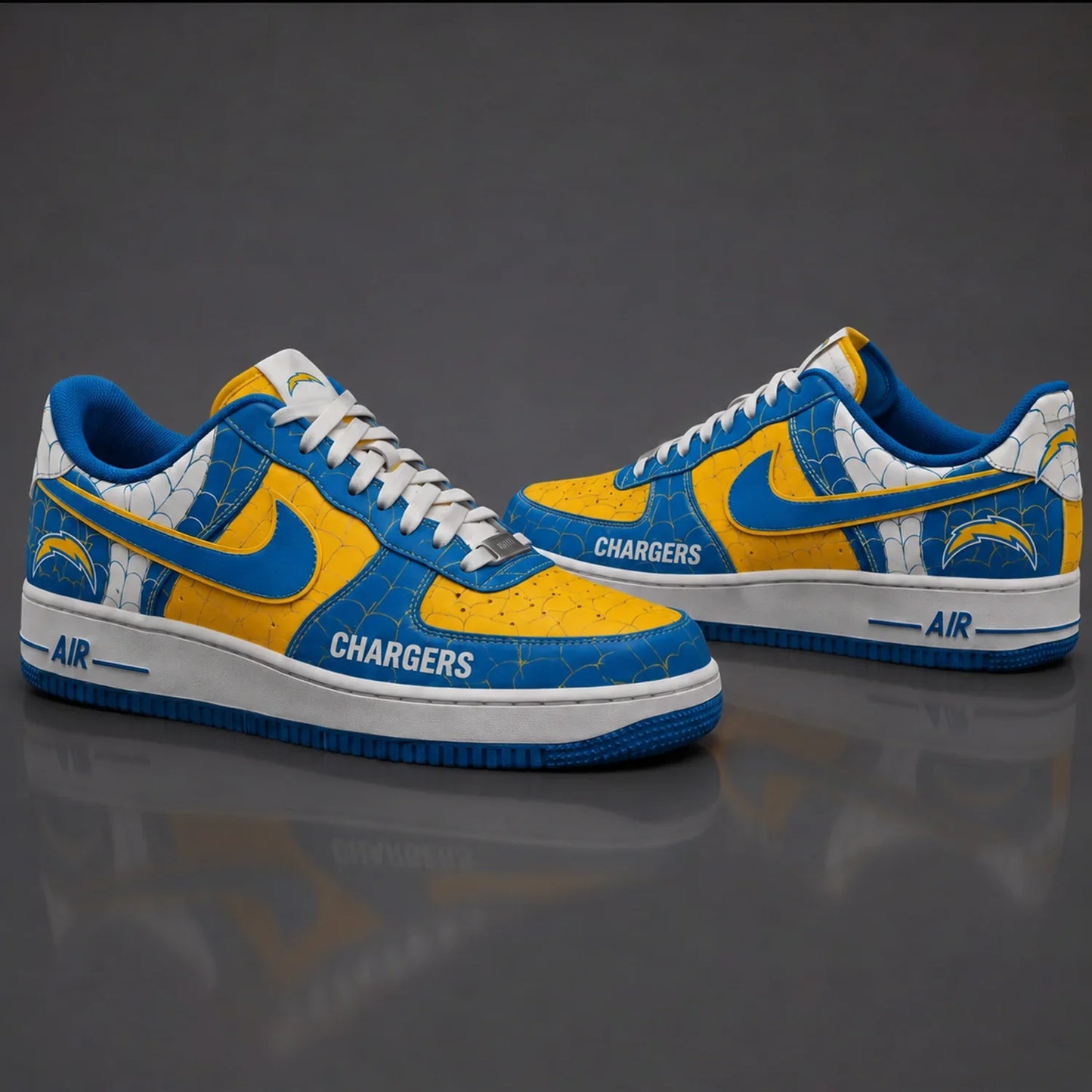 [SPECIAL OFFER] NEW CUSTOMIZED NFL09 LAC LOS ANGELES CHARGERS x SPIDER AF1 SHOES