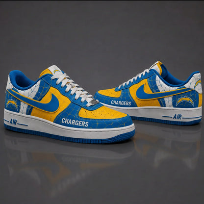 [SPECIAL OFFER] NEW CUSTOMIZED NFL09 LAC LOS ANGELES CHARGERS x SPIDER AF1 SHOES