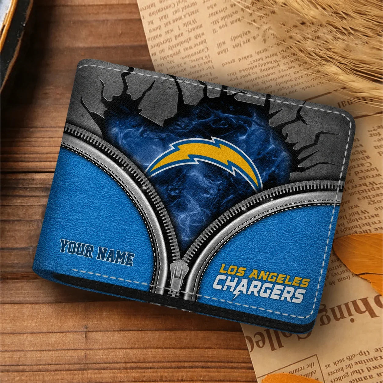 [SPECIAL OFFER] NEW CUSTOMIZED NFL09 LAC LOS ANGELES CHARGERS LEATHER WALLET