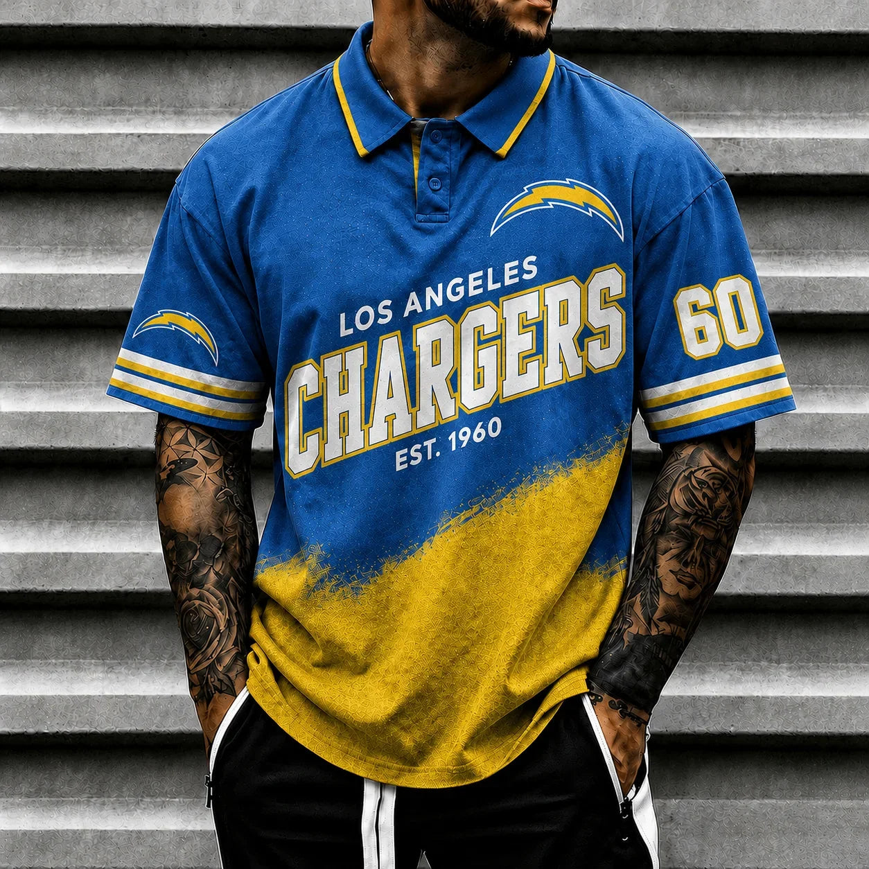 [SPECIAL OFFER] NEW CUSTOMIZED NFL09 LAC LOS ANGELES CHARGERS POLO SHIRT