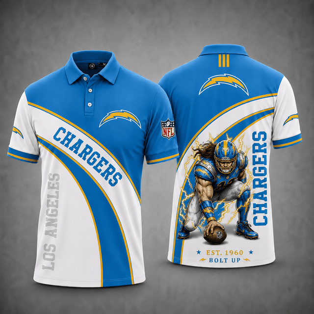 [SPECIAL OFFER] NEW CUSTOMIZED NFL09 LAC LOS ANGELES CHARGERS POLO SHIRT