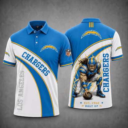 [SPECIAL OFFER] NEW CUSTOMIZED NFL09 LAC LOS ANGELES CHARGERS POLO SHIRT