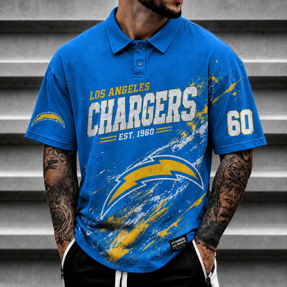 [SPECIAL OFFER] NEW CUSTOMIZED NFL09 LAC LOS ANGELES CHARGERS POLO SHIRT