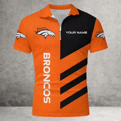[SPECIAL OFFER] NEW CUSTOMIZED NFL13 DVB DENVER BRONCOS ZIP POLO SHIRT