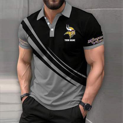 [SPECIAL OFFER] NEW CUSTOMIZED NFL05 MVK MINNESOTA VIKINGS POLO SHIRT