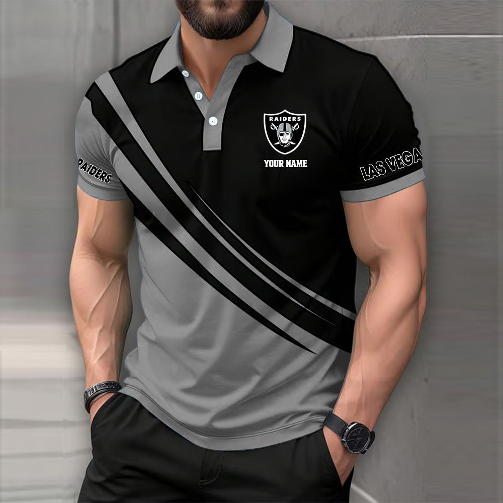 [SPECIAL OFFER] NEW CUSTOMIZED NFL07 LVR LAS VEGAS RAIDERS POLO SHIRT
