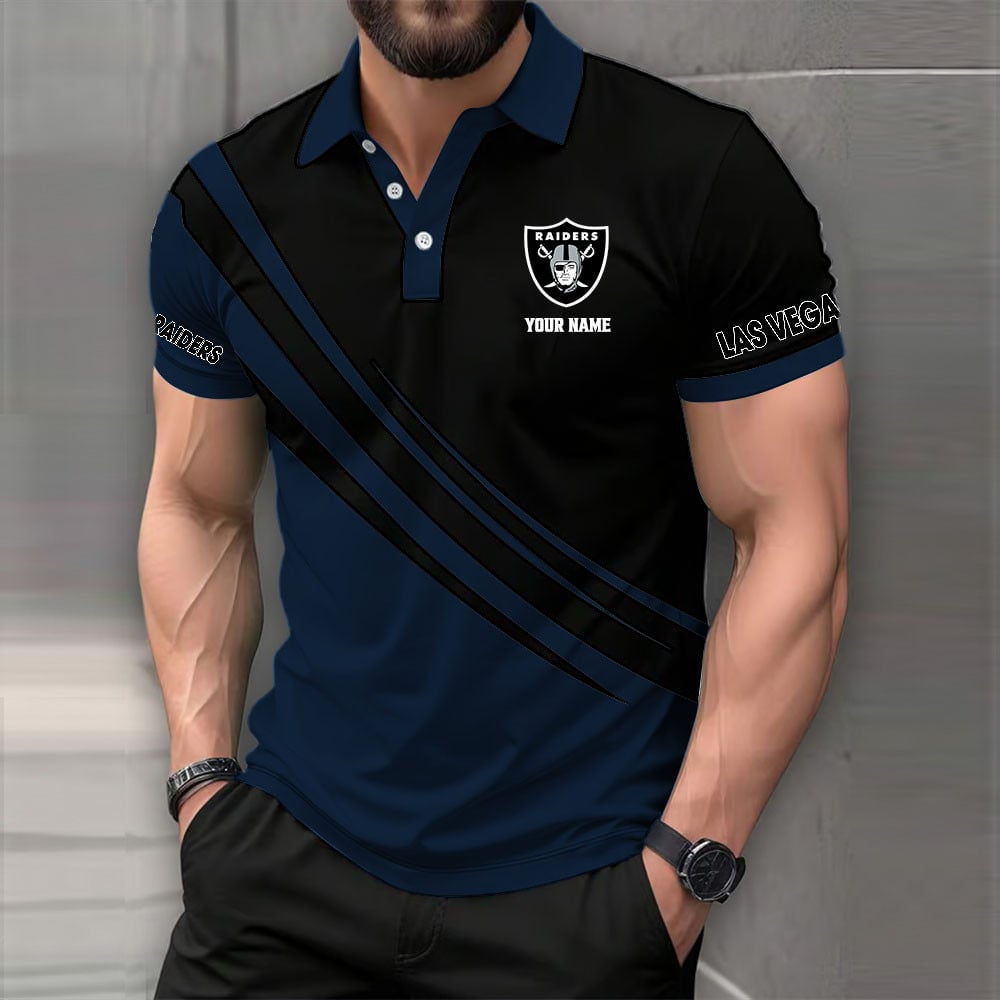 [SPECIAL OFFER] NEW CUSTOMIZED NFL07 LVR LAS VEGAS RAIDERS POLO SHIRT