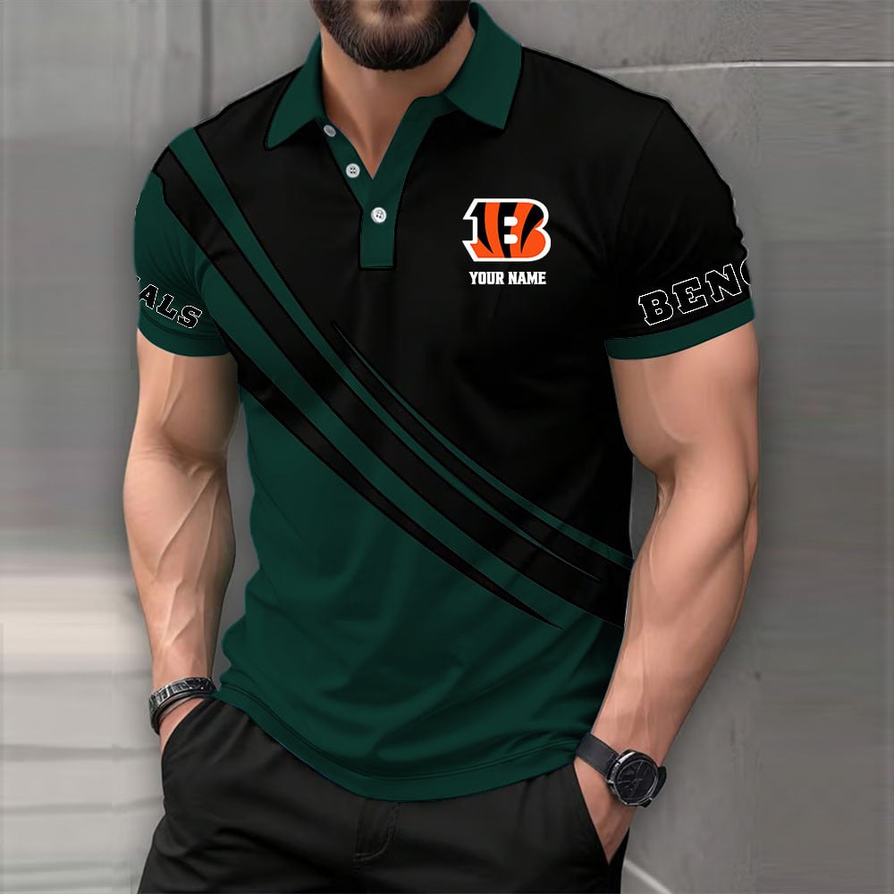 [SPECIAL OFFER] NEW CUSTOMIZED NFL16 CCB CINCINNATI BENGALS POLO SHIRT