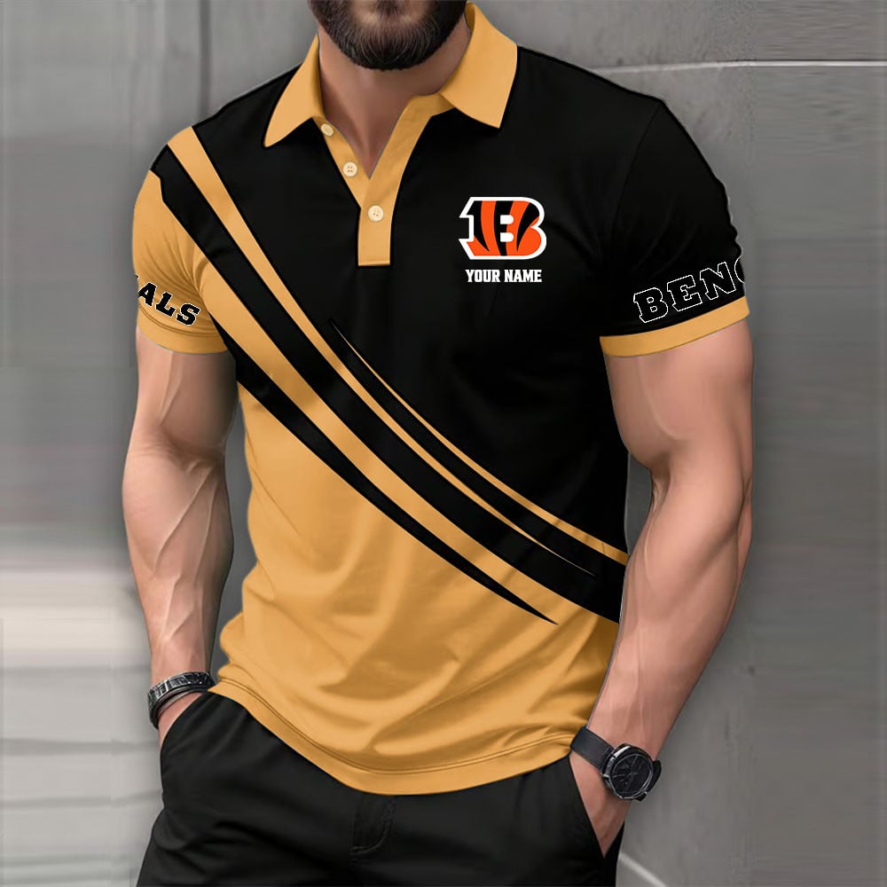 [SPECIAL OFFER] NEW CUSTOMIZED NFL16 CCB CINCINNATI BENGALS POLO SHIRT