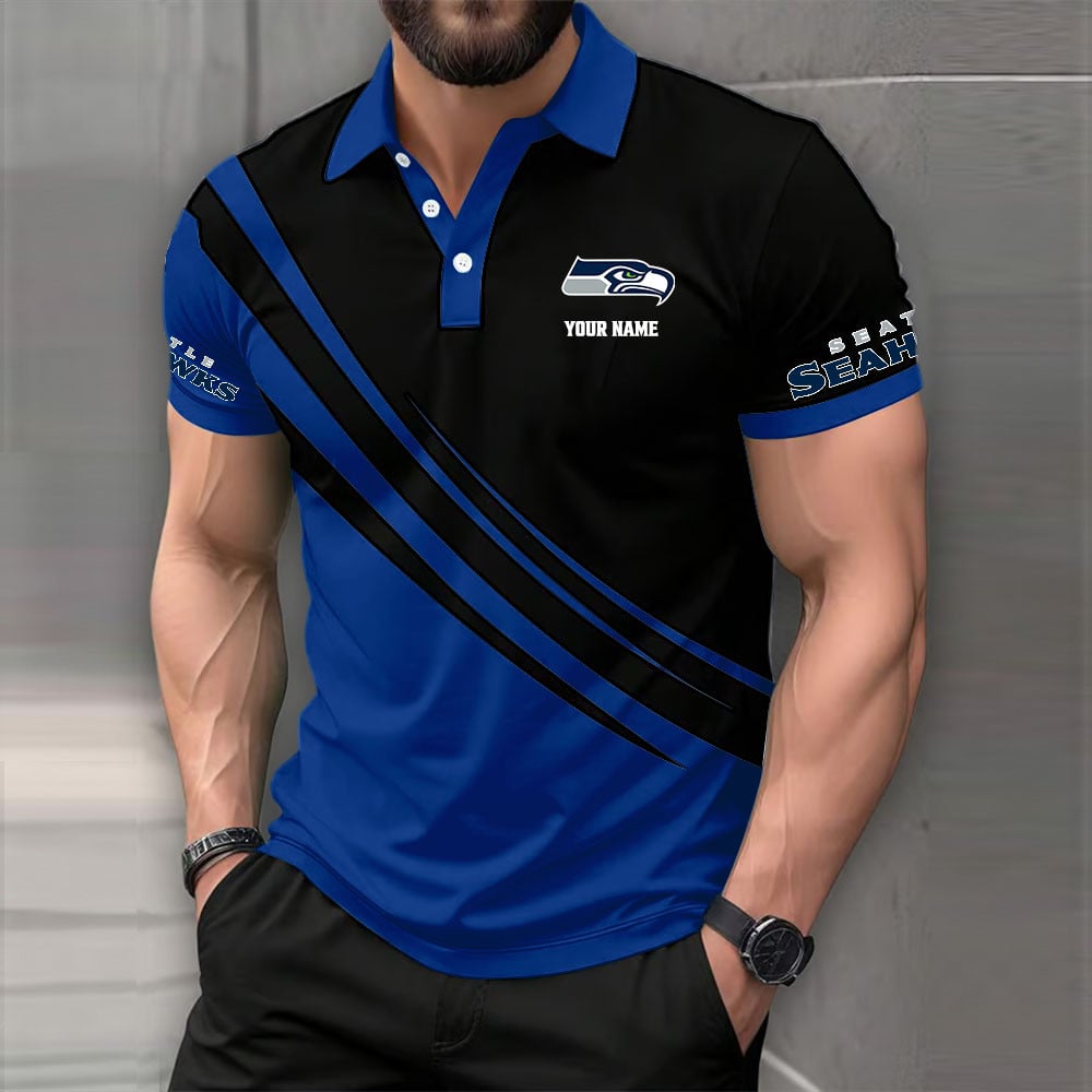 [SPECIAL OFFER] NEW CUSTOMIZED NFL06 SSH SEATTLE SEAHAWKS POLO SHIRT