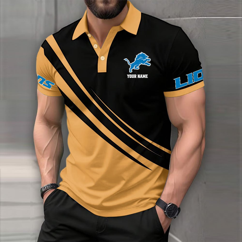 [SPECIAL OFFER] NEW CUSTOMIZED NFL04 DTL DETROIT LIONS POLO SHIRT