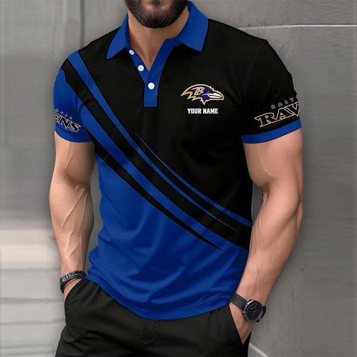 [SPECIAL OFFER] NEW CUSTOMIZED NFL28 BTR BALTIMORE RAVENS POLO SHIRT