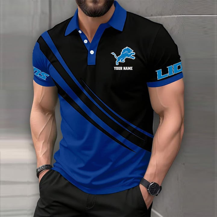 [SPECIAL OFFER] NEW CUSTOMIZED NFL04 DTL DETROIT LIONS POLO SHIRT