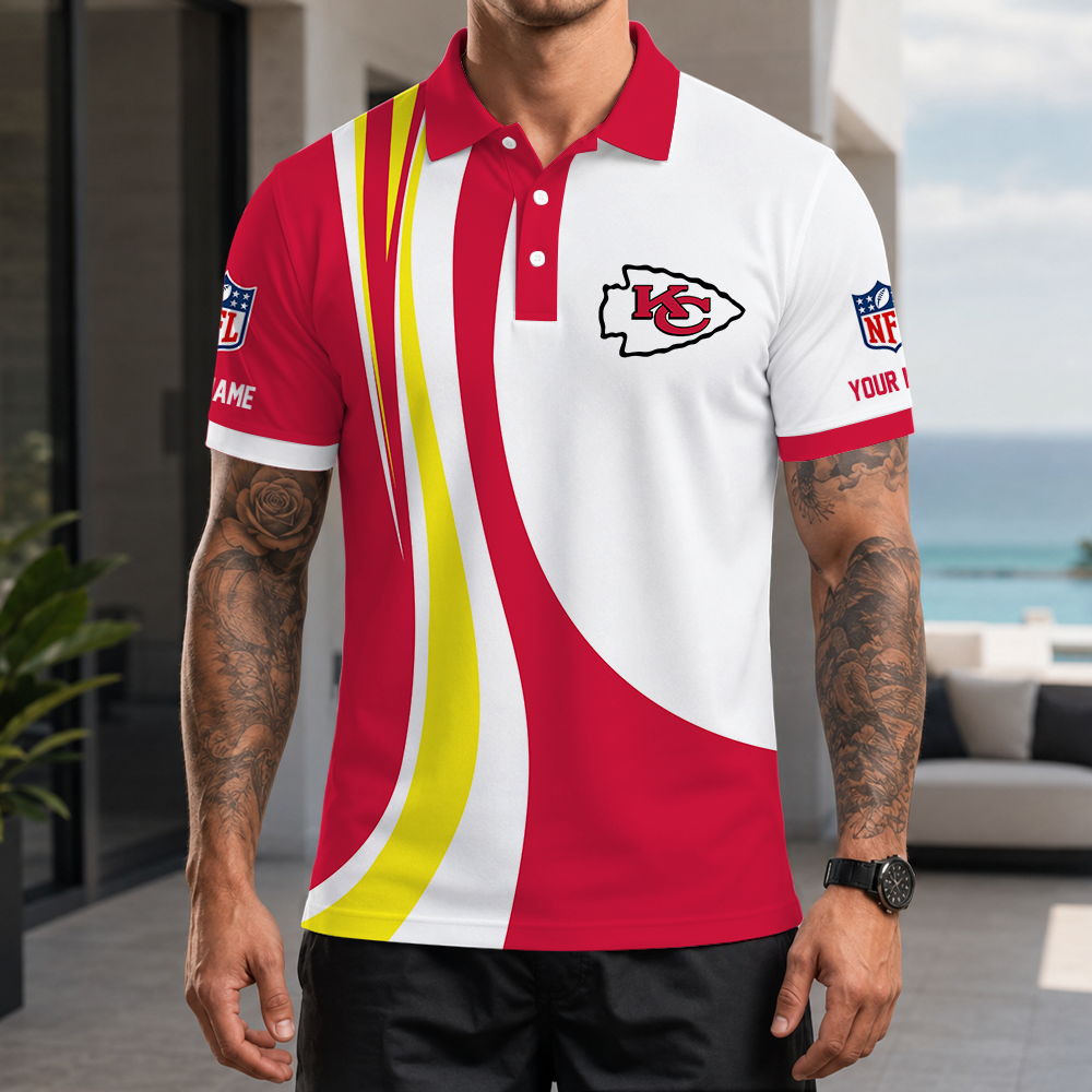 [SPECIAL OFFER] NEW CUSTOMIZED NFL01 KCC KANSAS CITY CHIEFS POLO SHIRT