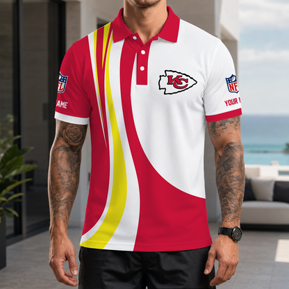 [SPECIAL OFFER] NEW CUSTOMIZED NFL01 KCC KANSAS CITY CHIEFS POLO SHIRT