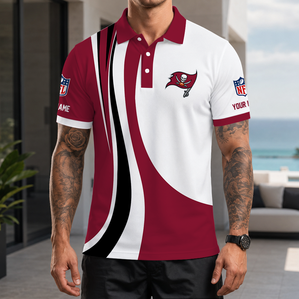 [SPECIAL OFFER] NEW CUSTOMIZED NFL10 TBB TAMPA BAY BUCCANEERS POLO SHIRT