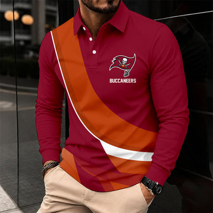 [SPECIAL OFFER] NEW CUSTOMIZED NFL10 TBB TAMPA BAY BUCCANEERS LONG SLEEVE POLO SHIRT