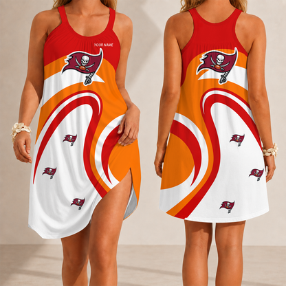 [SPECIAL OFFER] NEW CUSTOMIZED NFL10 TBB TAMPA BAY BUCCANEERS CAMISOLE DRESS