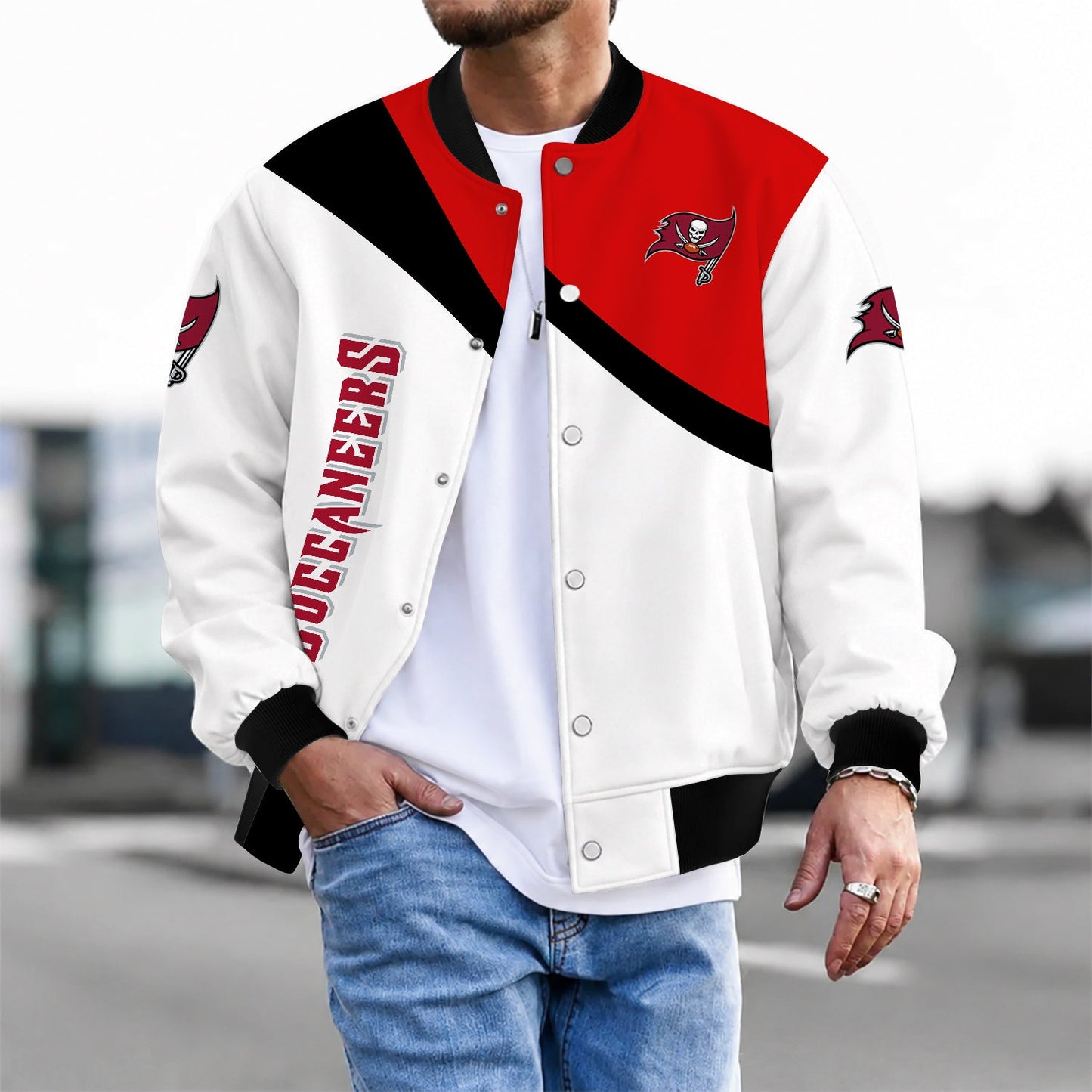[SPECIAL OFFER] NEW CUSTOMIZED NFL10 TBB TAMPA BAY BUCCANEERS SATIN VARSITY & BASEBALL JACKET