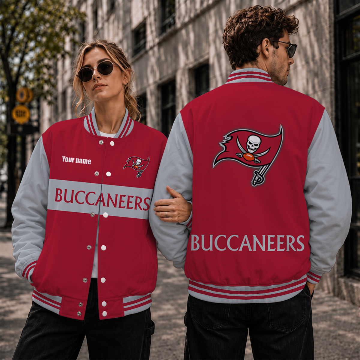 [SPECIAL OFFER] NEW CUSTOMIZED NFL10 TBB TAMPA BAY BUCCANEERS SATIN VARSITY & BASEBALL JACKET