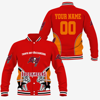 [SPECIAL OFFER] NEW CUSTOMIZED NFL10 TBB TAMPA BAY BUCCANEERS SATIN VARSITY & BASEBALL JACKET