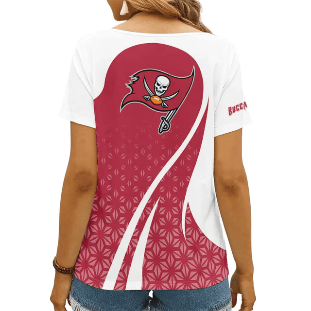 [SPECIAL OFFER] NEW CUSTOMIZED NFL10 TBB TAMPA BAY BUCCANEERS V-NECK FEMALE SHIRT