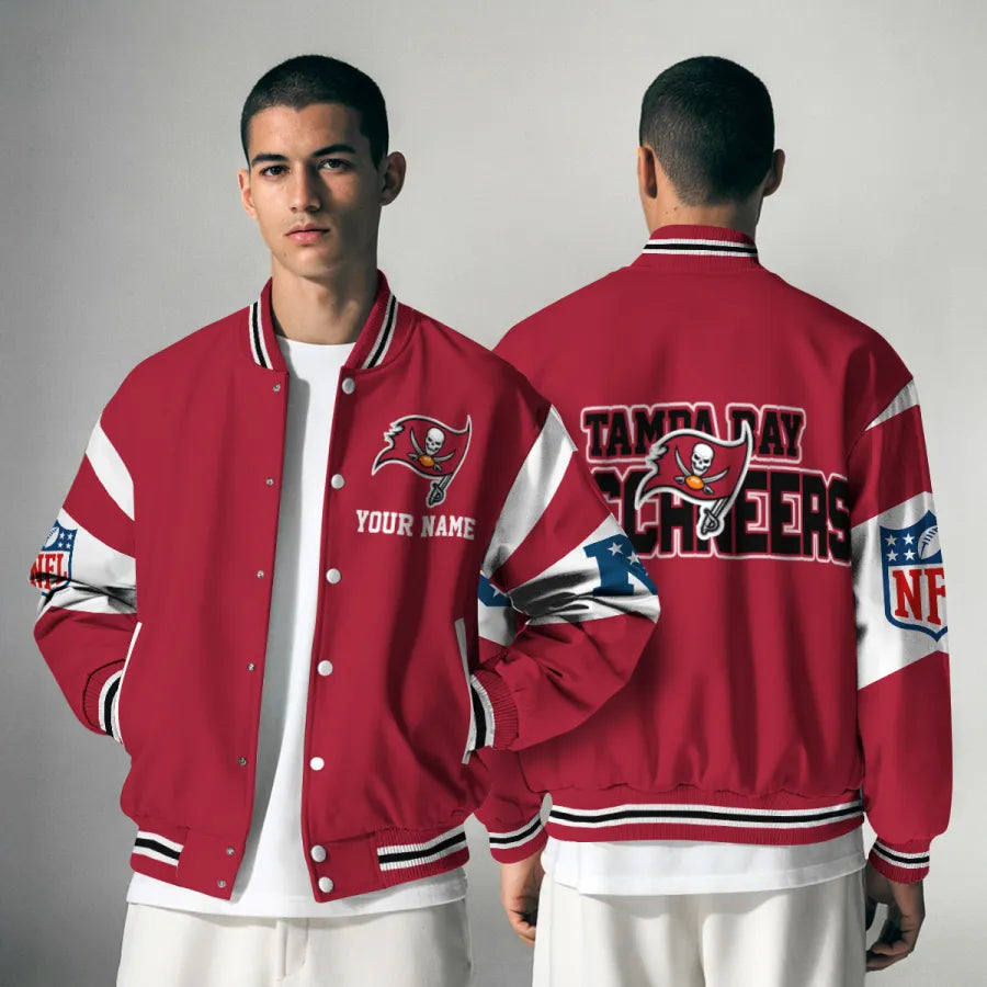[SPECIAL OFFER] NEW CUSTOMIZED NFL10 TBB TAMPA BAY BUCCANEERS SATIN VARSITY & BASEBALL JACKET