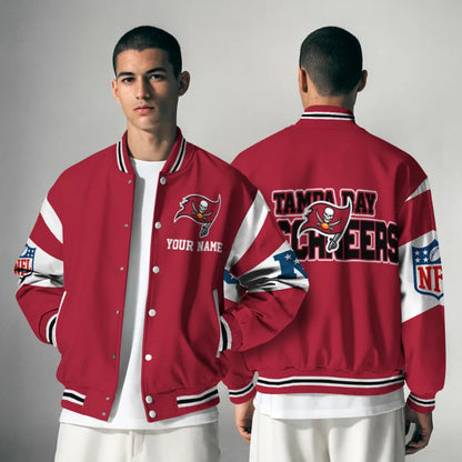 [SPECIAL OFFER] NEW CUSTOMIZED NFL10 TBB TAMPA BAY BUCCANEERS SATIN VARSITY & BASEBALL JACKET