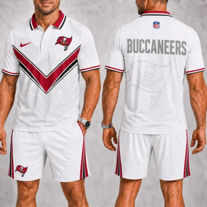 [SPECIAL OFFER] NEW CUSTOMIZED NFL10 TBB TAMPA BAY BUCCANEERS POLO SHIRT & SHORT PANTS