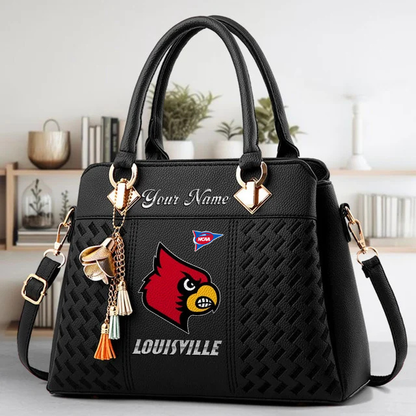 LIMITED EDITION - NEW CUSTOMIZED FBS NCAA10 ULC UL CARDINALS ZIP HANDBAG MULTICOLOR