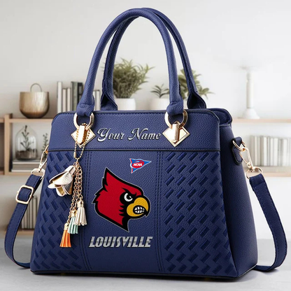 LIMITED EDITION - NEW CUSTOMIZED FBS NCAA10 ULC UL CARDINALS ZIP HANDBAG MULTICOLOR