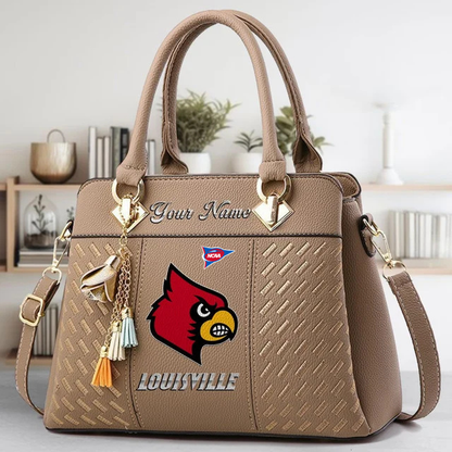 LIMITED EDITION - NEW CUSTOMIZED FBS NCAA10 ULC UL CARDINALS ZIP HANDBAG MULTICOLOR