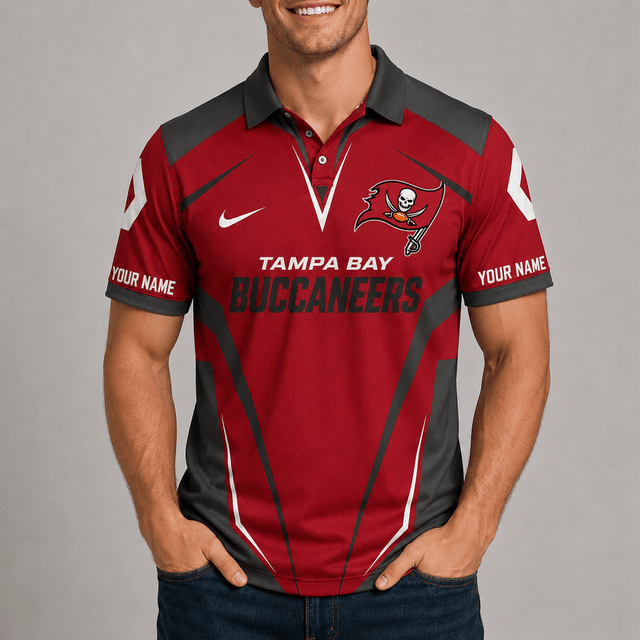 [SPECIAL OFFER] NEW CUSTOMIZED NFL10 TBB TAMPA BAY BUCCANEERS POLO SHIRT