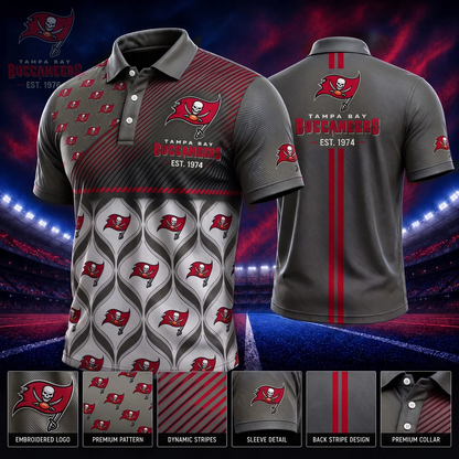 [SPECIAL OFFER] NEW CUSTOMIZED NFL10 TBB TAMPA BAY BUCCANEERS POLO SHIRT