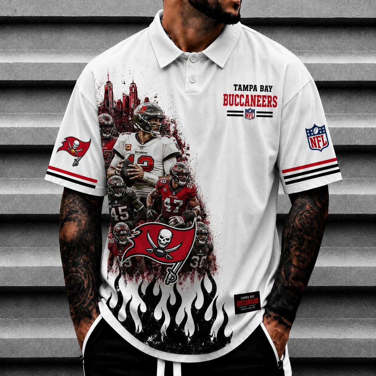 [SPECIAL OFFER] NEW CUSTOMIZED NFL10 TBB TAMPA BAY BUCCANEERS POLO SHIRT