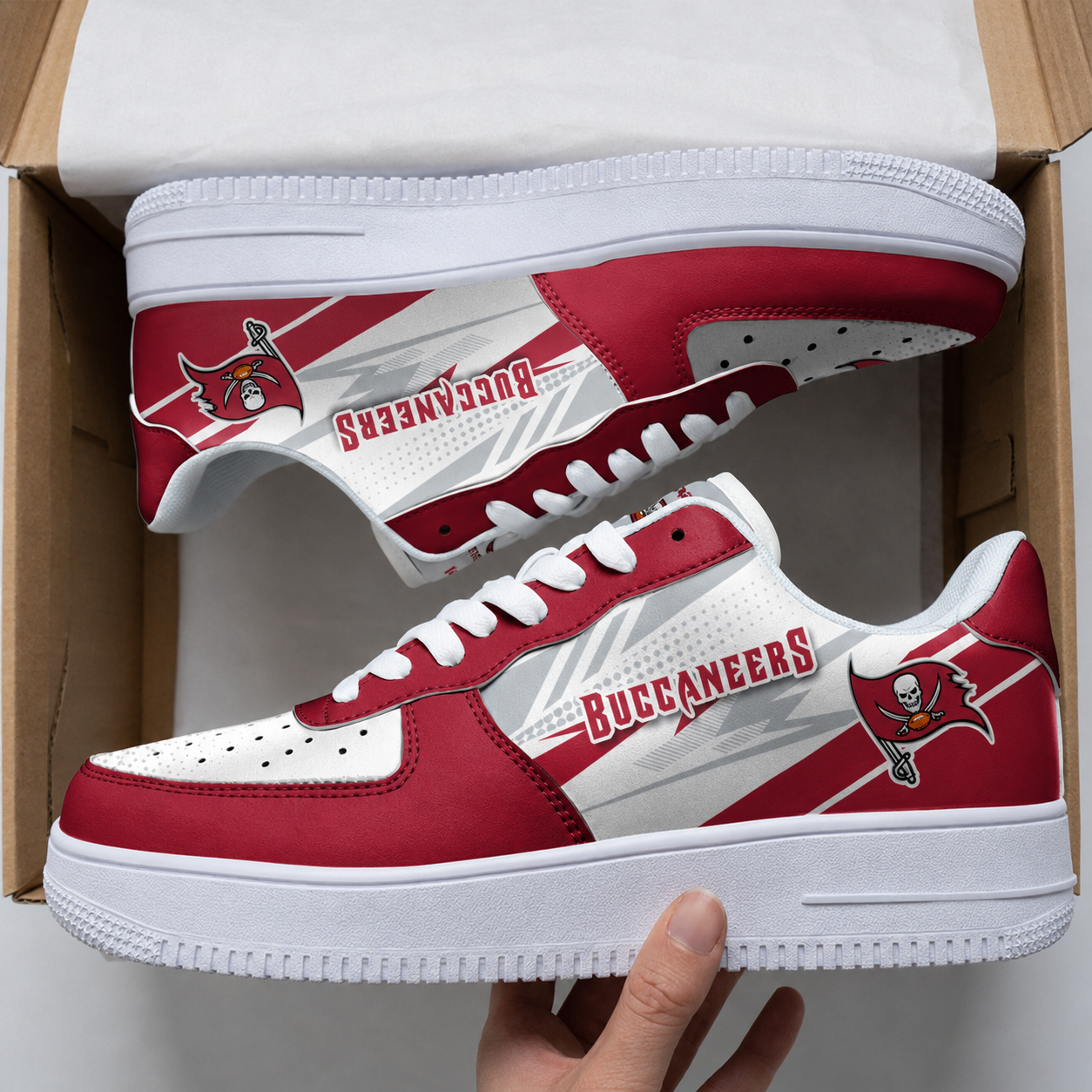 [SPECIAL OFFER] NEW CUSTOMIZED NFL10 TBB TAMPA BAY BUCCANEERS AF1 SNEAKERS