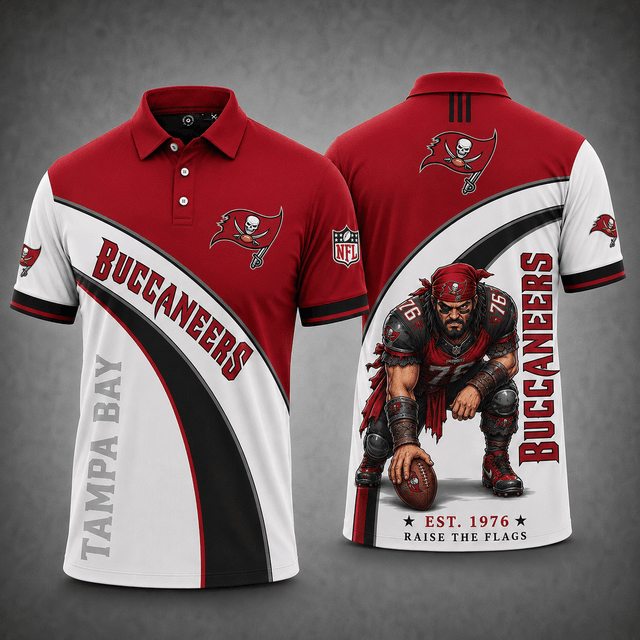 [SPECIAL OFFER] NEW CUSTOMIZED NFL10 TBB TAMPA BAY BUCCANEERS POLO SHIRT